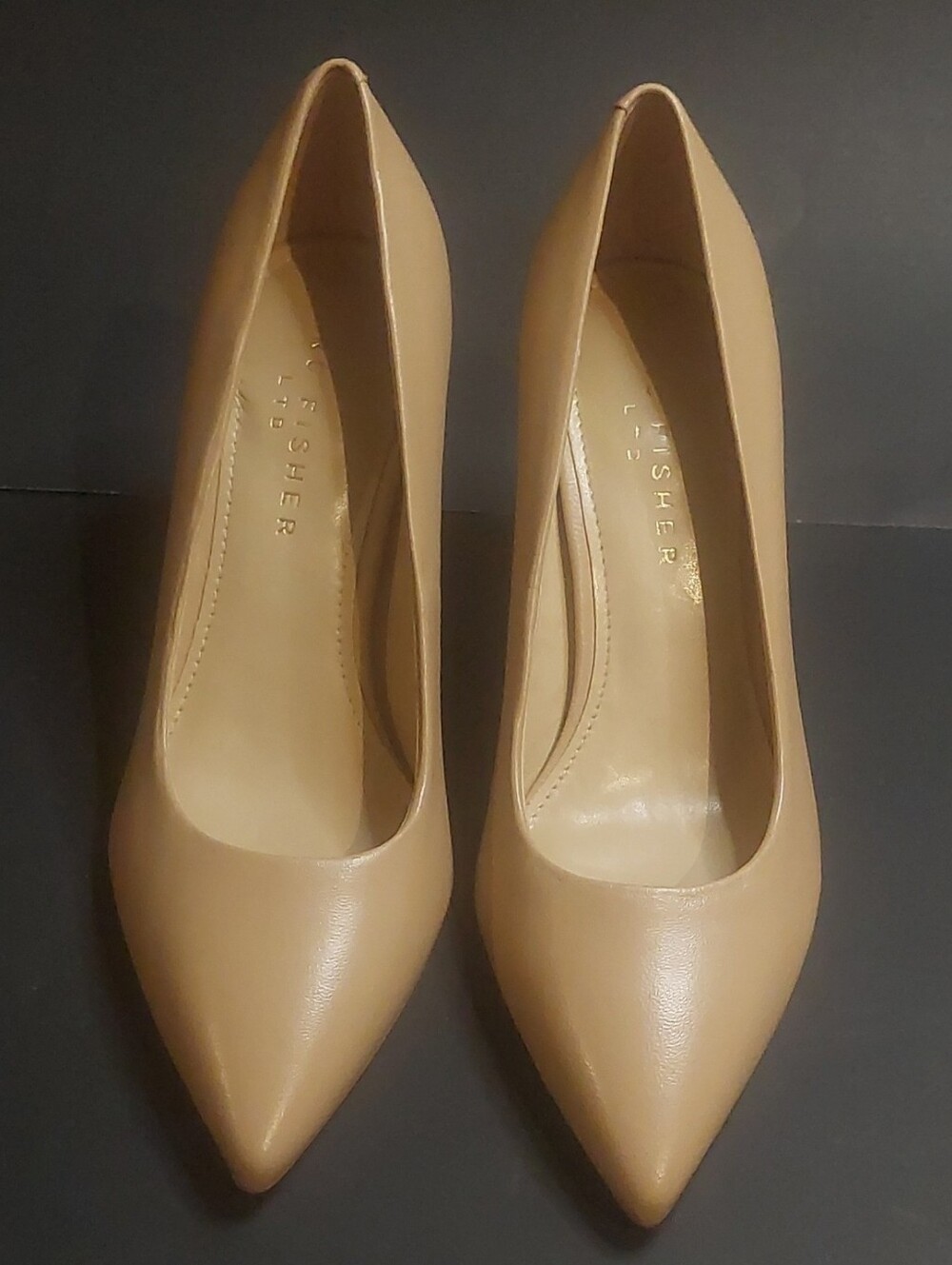 Marc Fisher Beige Pointed-Toe Pumps